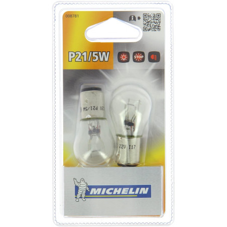 MICHELIN 2 Ampoules pour veilleuse et feu stop Poirettes P21/5W